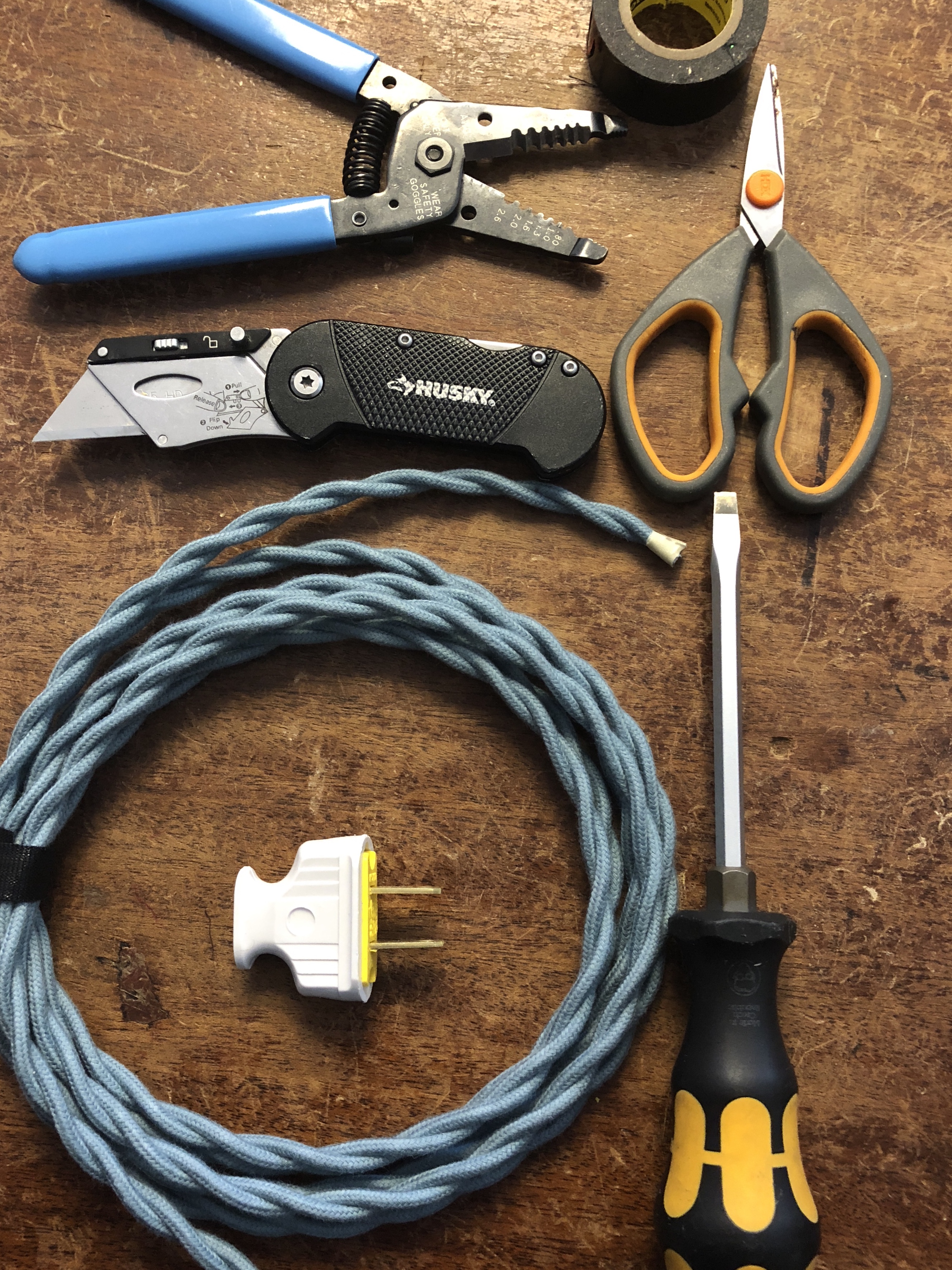 tools to strip cloth covered cord