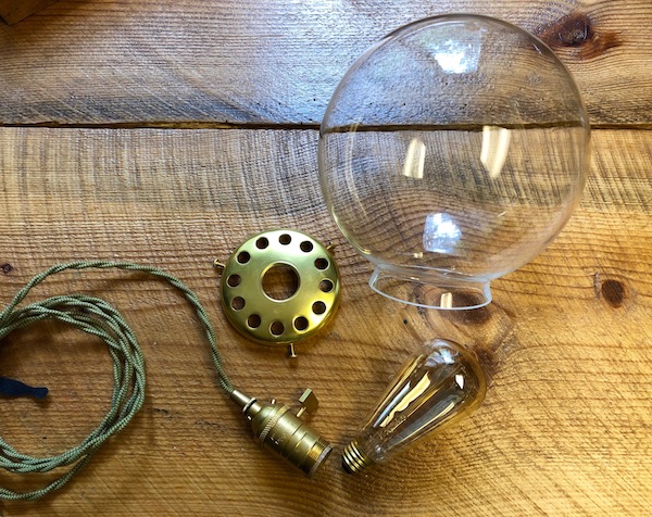 Pendant light glass globe